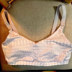 Ollie Gray purple white women’s maternity bra size large like new